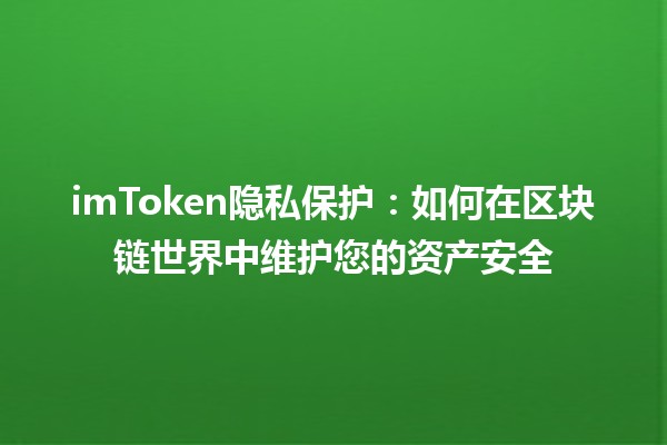 🔐 imToken隐私保护：如何在区块链世界中维护您的资产安全