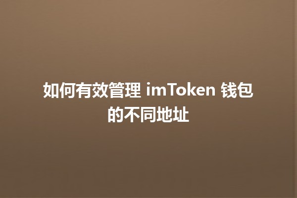 如何有效管理 imToken 钱包的不同地址 💼✨