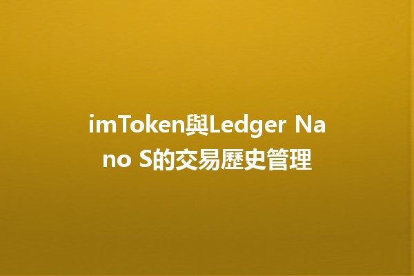 imToken與Ledger Nano S的交易歷史管理🪙🔒