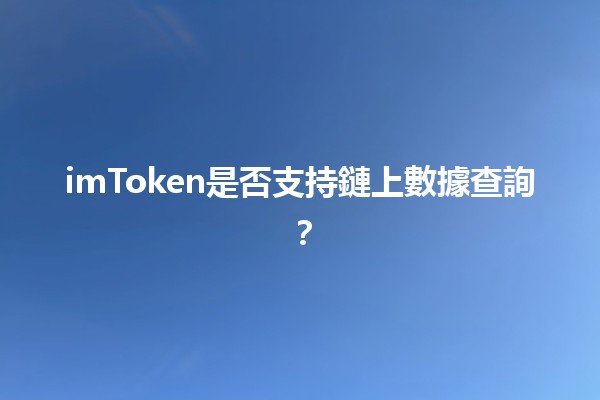 imToken是否支持鏈上數據查詢？🔍